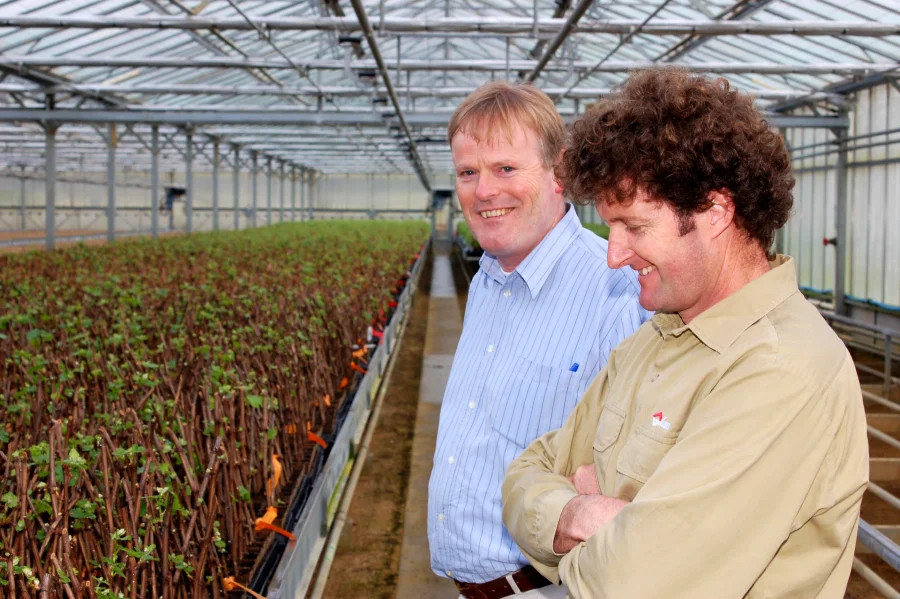 Ian Ravenwood (L) with nursery manager Andrew Moore.